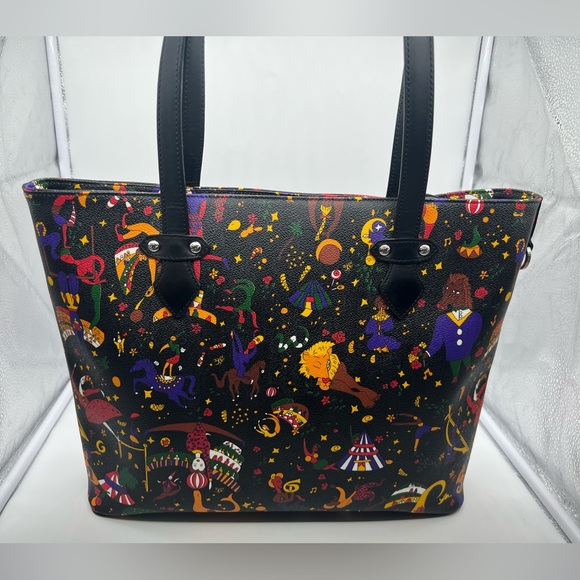 NEW PIERO GUIDI Magic Circus Chiara Embossed Leather Trim Shopper Bag Large Tote - Picture 8 of 16